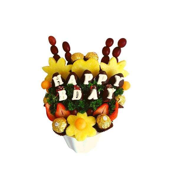 Happy Birthday Arrangement With Ferraro Rochers