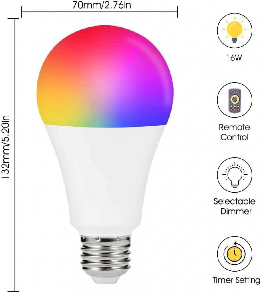 Wireless Remote Control LED Light Bulb [16W] Omniverce