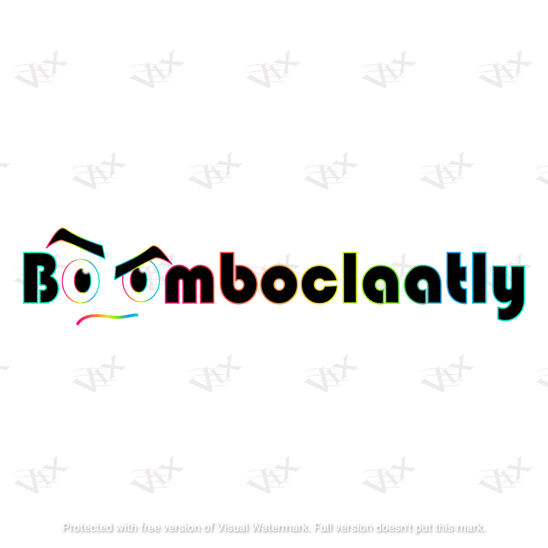 Download Cuss Out Boomboclatly Black W Rainbow Gradient Letters Confused Eyes W Raised Brow Rippled Rainbow Mouth Line 11 X 8 5 High Resolution Cmyk Palette 300 Dpi Svg Png Pdf Format Transparent Background