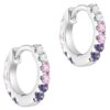 925 Sterling silver tri-coloured huggies