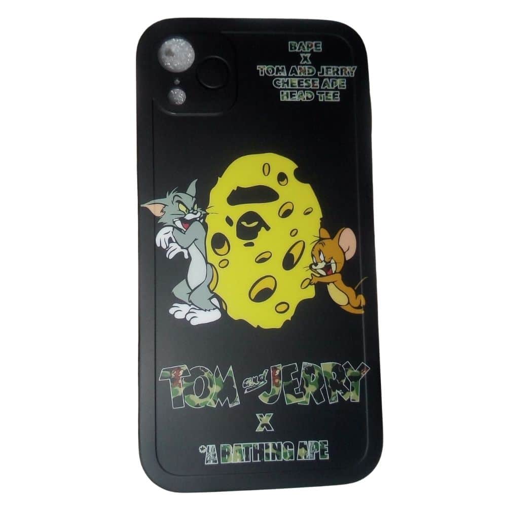 Bape X Tom & Jerry Cheese Ape Head Tee iPhone XR Phone Case – Black –  Omniverce