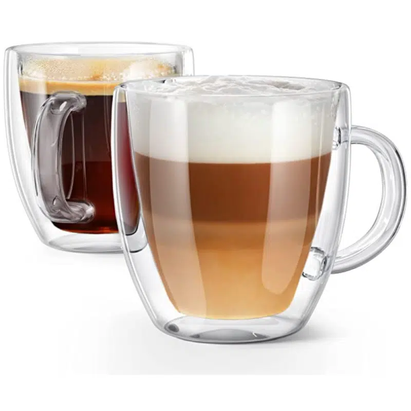 Glass Espresso Cups 2 Pack 5Oz Double Wall Insulated Coffee Mugs