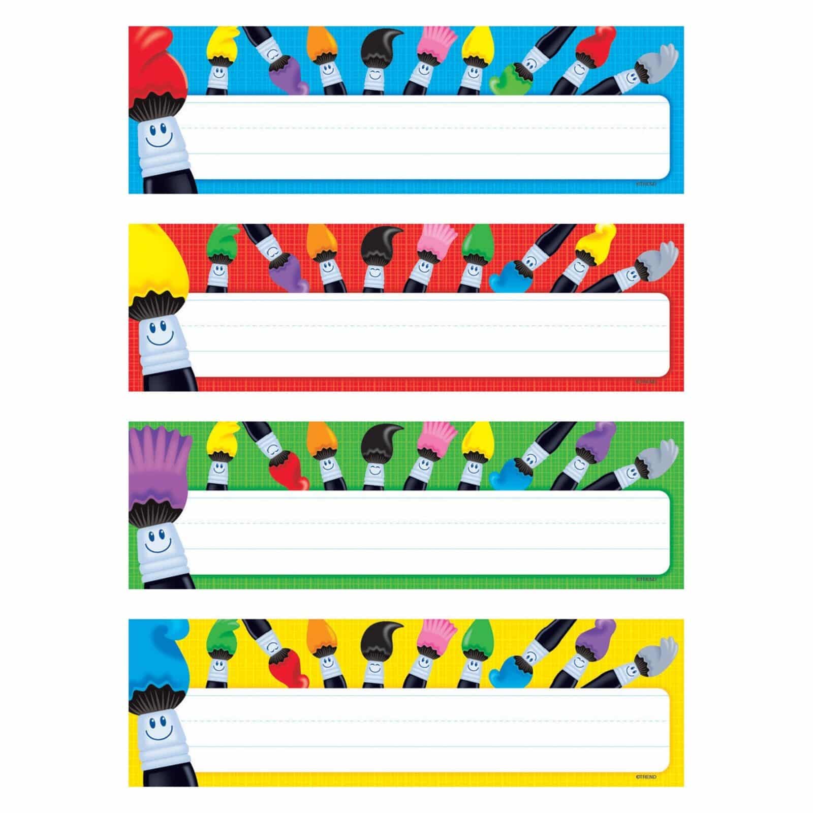 32 pack Colourtime Paintbrushes Desk Topper Name Plates – Omniverce