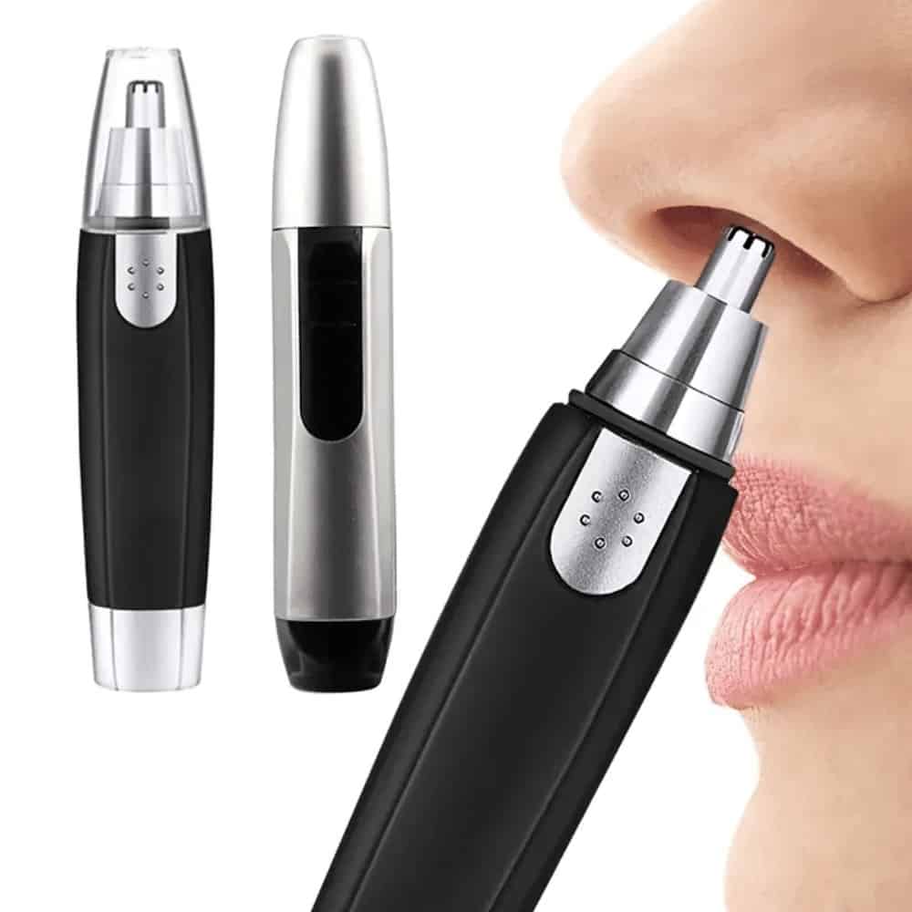 1PC Electric Nose Hair Trimmer Professional Painless Nose And Ear Hair Trimmer For Women Men Waterproof Stainless Steel Head Dual Edge Blades Nose Hair Remover Mute Efficient Battery Operated Easy Cle...