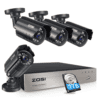ZOSI 3K Lite Security Camera System with AI Human Vehicle Detection,H.265+ 8CH HD TVI Video DVR Recorder with 4X HD 1920TVL 1080P Indoor Outdoor Weatherproof CCTV Cameras,Remote Access,1TB Hard Drive
