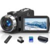 8K 64MP Camcorder Video Camera 18X Digital Zoom YouTube Vlogging Camera Webcam IR Night Vision WiFi 3.0”Touch Screen Camcorders with Microphone, 32G SD Card, Remote Control and 2 Batteries