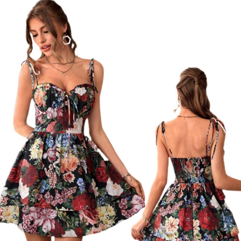 Floral Printed Chiffon Summer Dress